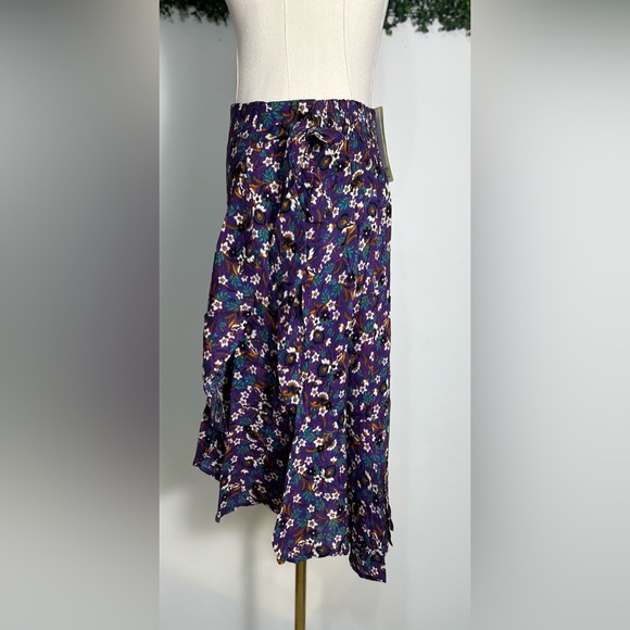 Band Of The Free LINAELLE PURPLE FLORAL WRAP SKIRT Size Small - Picture 5 of 12
